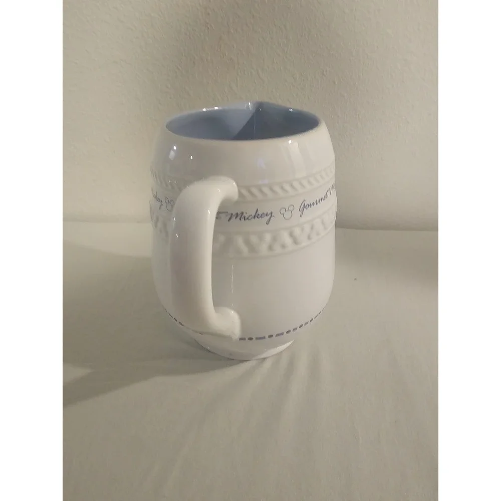 Disney Gourmet Mickey Ceramic Pitcher White Blue Chef Mickey Mouse 7 inch